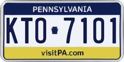 PA license plate KTO7101