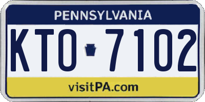 PA license plate KTO7102