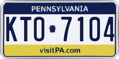 PA license plate KTO7104