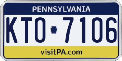 PA license plate KTO7106