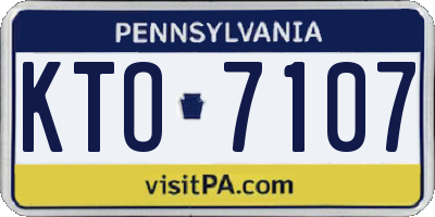 PA license plate KTO7107
