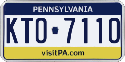 PA license plate KTO7110