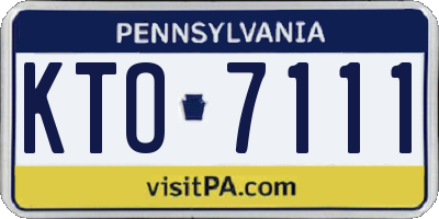 PA license plate KTO7111
