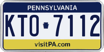 PA license plate KTO7112