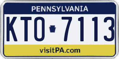 PA license plate KTO7113
