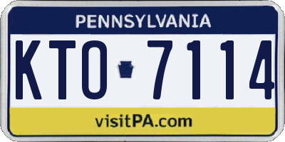 PA license plate KTO7114