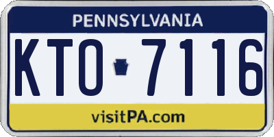 PA license plate KTO7116