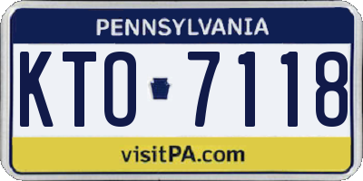 PA license plate KTO7118