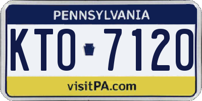 PA license plate KTO7120