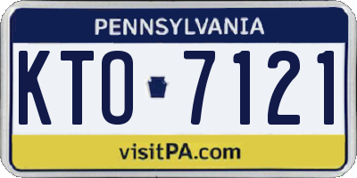 PA license plate KTO7121