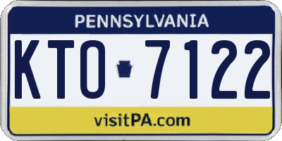 PA license plate KTO7122