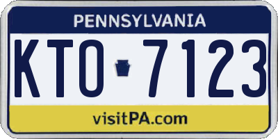 PA license plate KTO7123