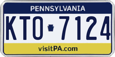 PA license plate KTO7124