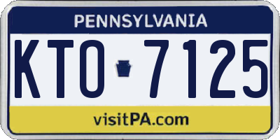 PA license plate KTO7125