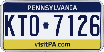 PA license plate KTO7126