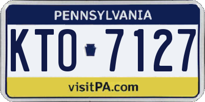 PA license plate KTO7127