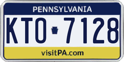 PA license plate KTO7128