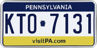 PA license plate KTO7131