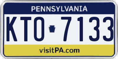PA license plate KTO7133