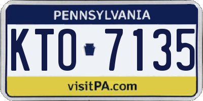 PA license plate KTO7135