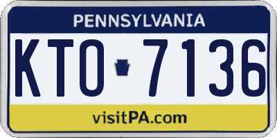 PA license plate KTO7136