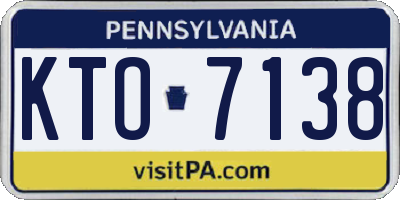 PA license plate KTO7138