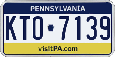 PA license plate KTO7139