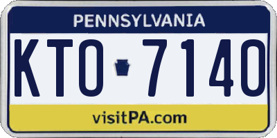 PA license plate KTO7140