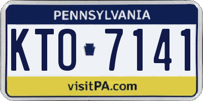 PA license plate KTO7141