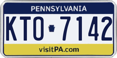 PA license plate KTO7142