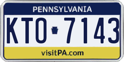 PA license plate KTO7143