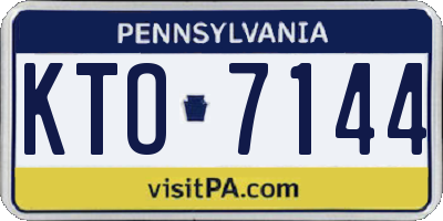 PA license plate KTO7144