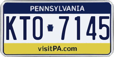 PA license plate KTO7145