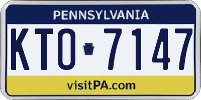 PA license plate KTO7147