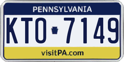 PA license plate KTO7149