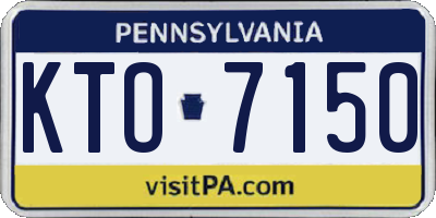 PA license plate KTO7150