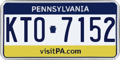 PA license plate KTO7152