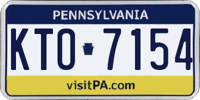 PA license plate KTO7154