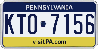 PA license plate KTO7156
