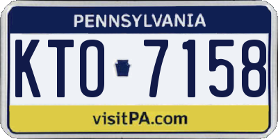 PA license plate KTO7158