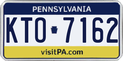 PA license plate KTO7162