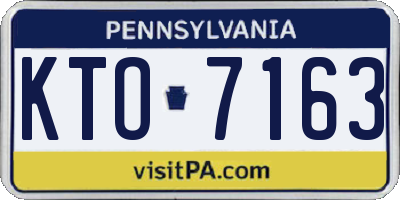 PA license plate KTO7163