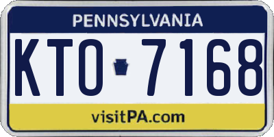 PA license plate KTO7168