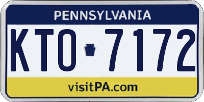 PA license plate KTO7172