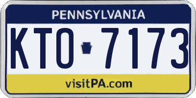 PA license plate KTO7173