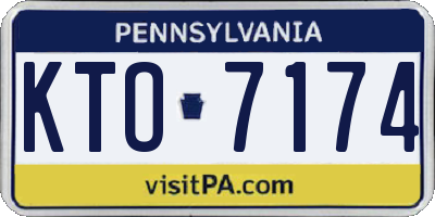 PA license plate KTO7174