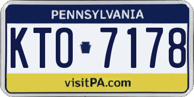 PA license plate KTO7178