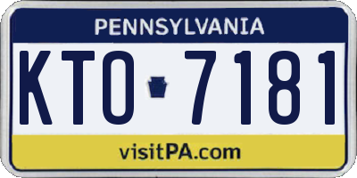PA license plate KTO7181