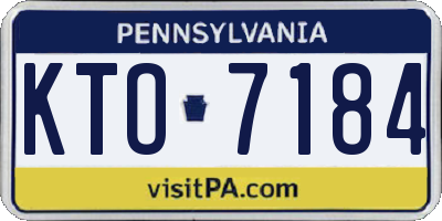 PA license plate KTO7184