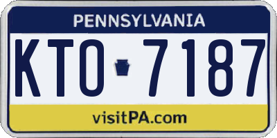 PA license plate KTO7187